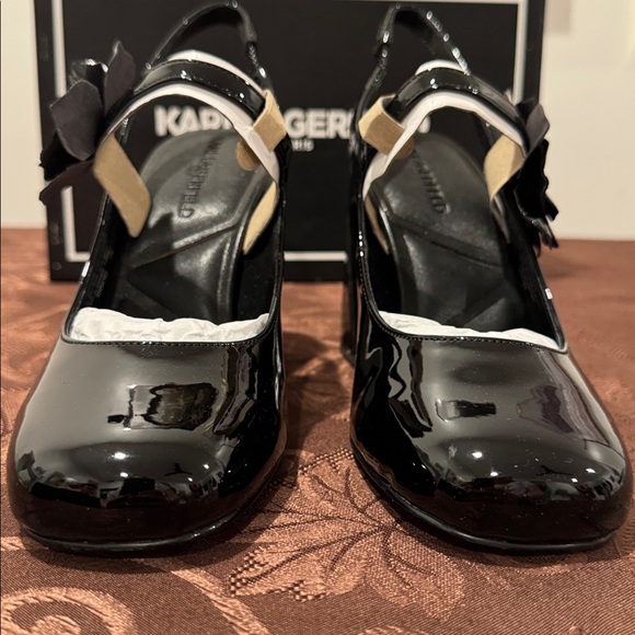 Karl Lagerfeld Elegant Black Slingback Heels. Ladies Size 7 - Picture 8 of 15